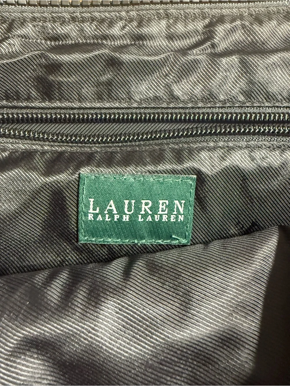 Lauren Ralph Lauren Vintage Houndstooth Large satchel purse zip Tote Bag Vintage